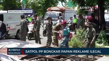 Satpol PP Pekalongan Bongkar Papan Reklame Ilegal