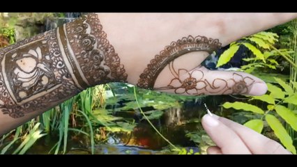 designer mehndi design - back hand flowr henna mehndi - cut work mehndi - arabic henna मेहदी design - arebic belt henna mehndi design - kashish inspire henna mehndi design / Habiba Mehndi Art