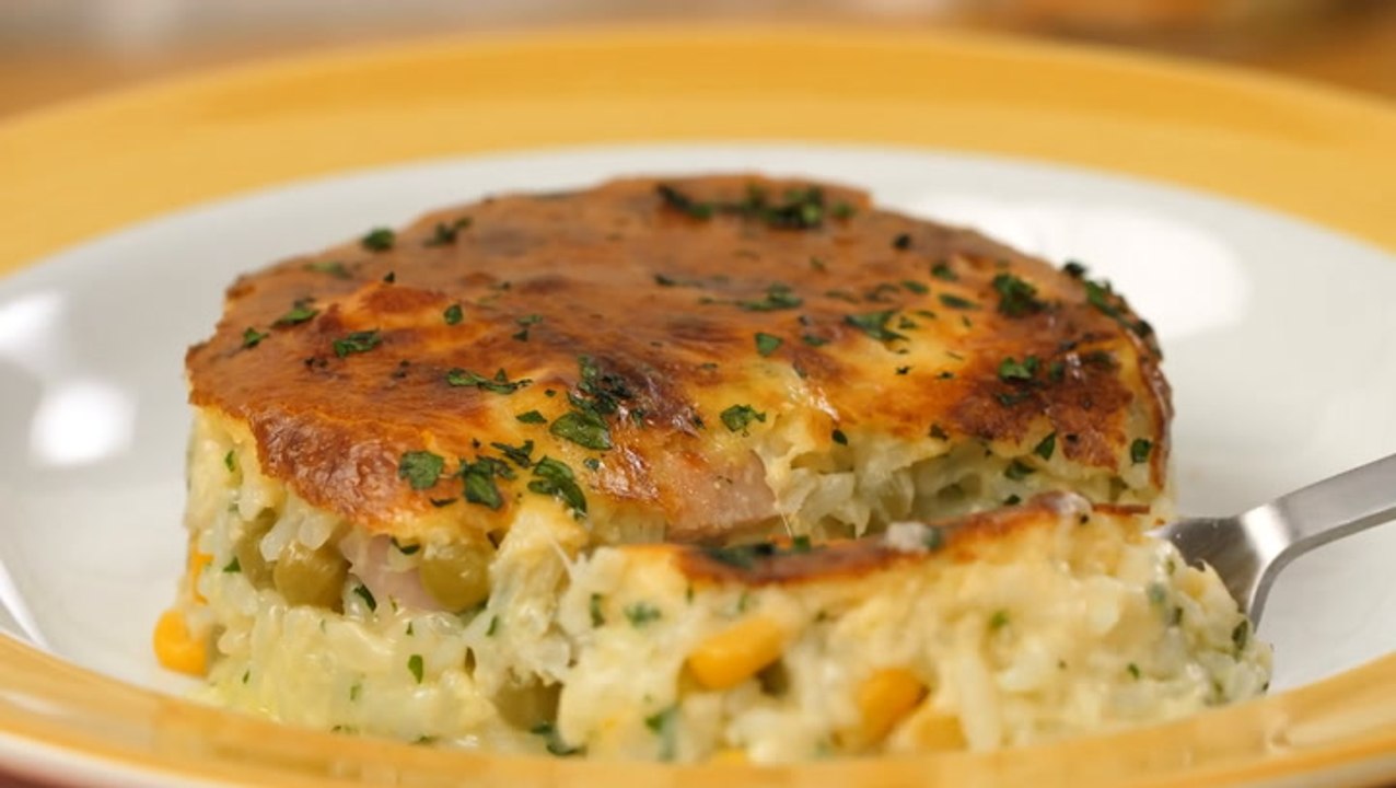 Arroz de forno com maionese de peito de peru — Receitas TudoGostoso