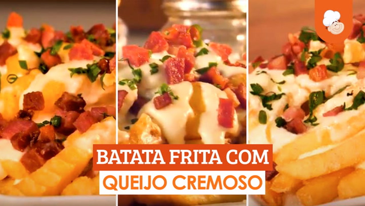 Batata frita com queijo cremoso e calabresa — Receitas TudoGostoso