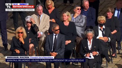 Download Video: Emmanuel Macron - Hommage national rendu à Jean-Paul Belmondo aux Invalides. Le 9 septembe 2021.