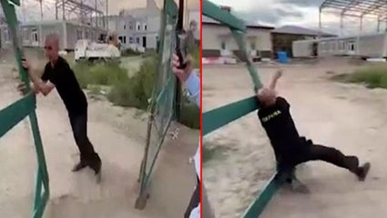 Okul inşaatını kontrole giden Rus valiyi şarhoş bekçi karşıladı