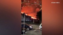 Moradores do Serra Verde registram incêndio em mata perto de casas e prédios