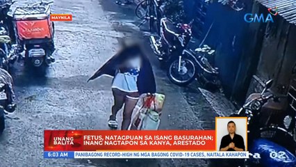 Fetus, natagpuan sa isang basurahan; inang nagtapon sa kanya, arestado | UB