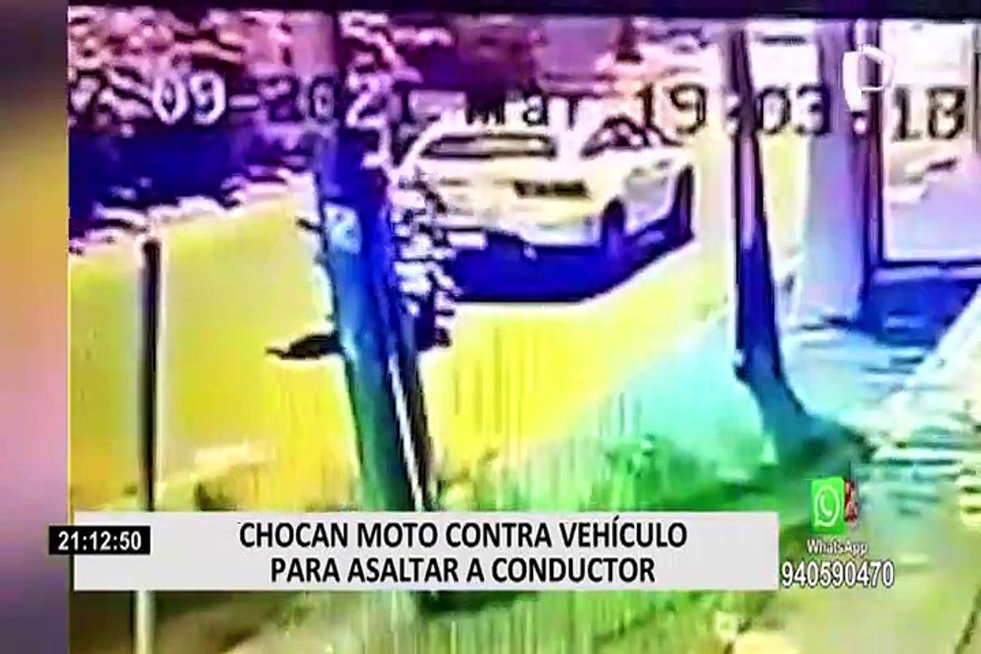 Miraflores: cámaras de vigilancia captaron nueva modalidad de robo en moto