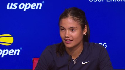 US Open 2021 - Emma Raducanu describe what she has accomplished so far : "A surprise. Yeah, honestly I just can't believe it. A shock. Crazy. All of the above"