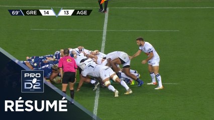 PRO D2 - Résumé FC Grenoble Rugby-SU Agen: 17-13 - J03 - Saison 2021/2022