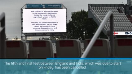 England vs India fifth Test cancelled because of coronavirus