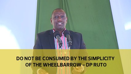 Do not be consumed by the simplicity of the wheelbarrow - DP Ruto