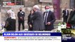 Alain Delon arrive aux obsèques de Jean-Paul Belmondo, au bras de sa compagne Hiromi, à Paris.