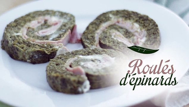 Roulés aux épinards, jambon, fromage frais