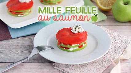 Mille feuille de saumon à la pomme verte