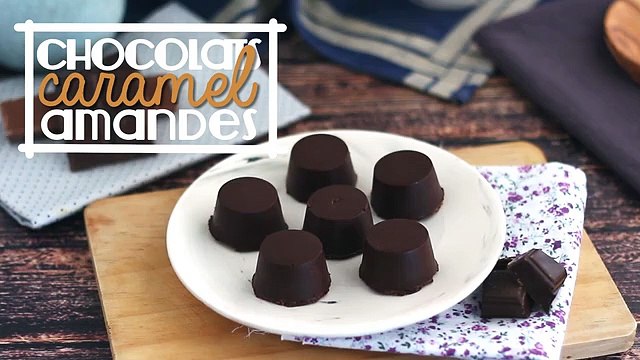 Chocolats fourrés au caramel au beurre salé et aux amandes