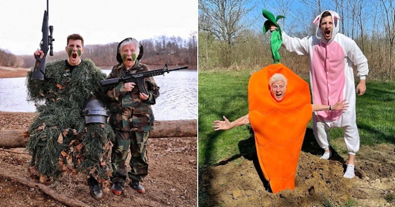 Cette grand-mère et son petit-fils s'amusent comme des petits fous avec des costumes improbables