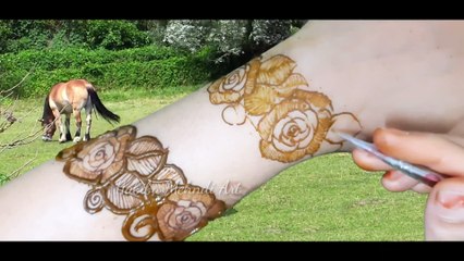 Front hand Arabic mehndi design  -  flower henna mehndi design - party henna mehndi - easy simple indo Arabic mehndi - मेहंदी  design - HabibaMehndiArt