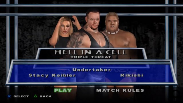 Here Comes the Pain Stacy Keibler(ovr 100) vs Undertaker vs Rikishi