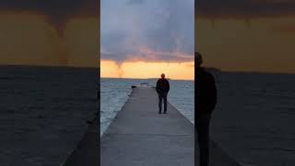 Several Waterspouts Form at Sunset