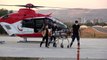 Kazada yaralandı, ambulans helikopterle hastaneye sevk edildi