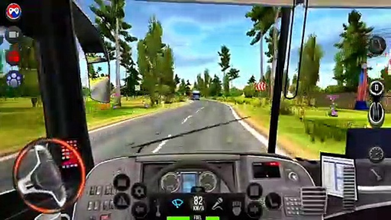 Bus Driving Felling On Highway Road