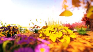 Autumn flowers and trees autumn leaves falling beautiful party background video