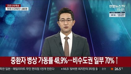 중환자 병상 가동률 48.9%…비수도권 일부 가동률 70%↑