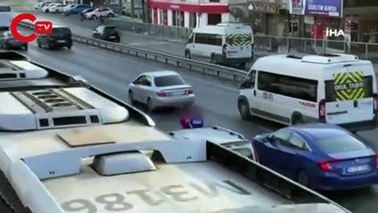 E-5’te çocukların ölümle oyunu kamerada