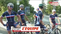 La reconnaissance du parcours avec le staff et l'équipe de France - Cyclisme - ChE (H)