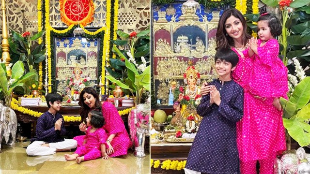 Shilpa Shetty Celebrates Ganesh Chaturthi With Kids While Raj Kundra Is In Jail