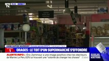 Orages dans le Gard: une partie de la toiture d'un supermarché s'est effondrée