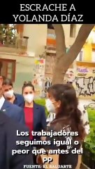 Escrache a Yolanda Díaz en Valencia: "Fuera vendeobreros de nuestros barrios"