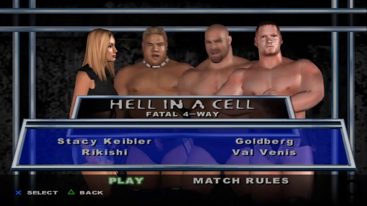 Here Comes the Pain Stacy Keibler(ovr 100) vs Rikishi vs Goldberg vs Val Venis