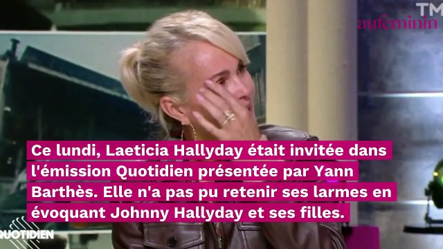 Laeticia Hallyday, invitée à Quotidien, fond en larmes dans l'émission