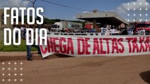 Setor madeireiro realiza protesto no Porto de Vila do Conde em Barcarena