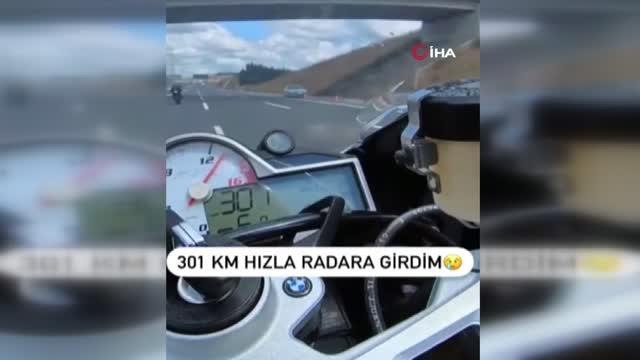 301 km hızla radara yakalanınca bin 339 TL ceza yedi