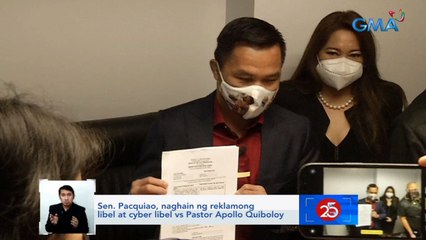 Sen. Pacquiao, naghain ng reklamong libel at cyber libel vs. Pastor Apollo Quiboloy | Saksi