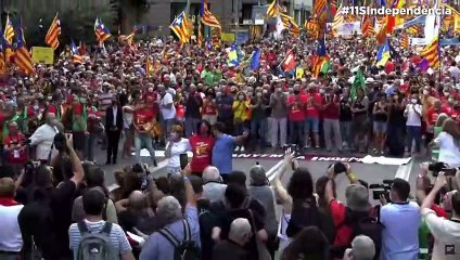 Paluzie, Forcadell i Sànchez, junts a la manifestació de l'ANC