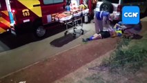 Ao colidir contra carro, motociclista fratura dedo da mão na Rua Clodoaldo Ursulano; Siate foi mobilizado