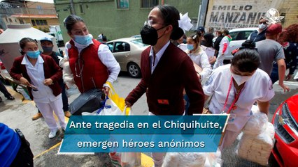 Tras derrumbe, vecinos llevan agua, tortas, papel de baño y ropa al Cerro del Chiquihuite