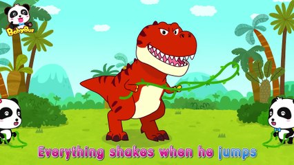 Baby Panda Jumps Rope with T-rex | Play with T-rex, Dinosaurs | BabyBus