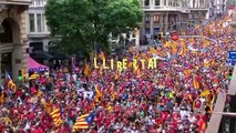 Cae la participación en la manifestación de la Diada de Cataluña un año después de la pandemia