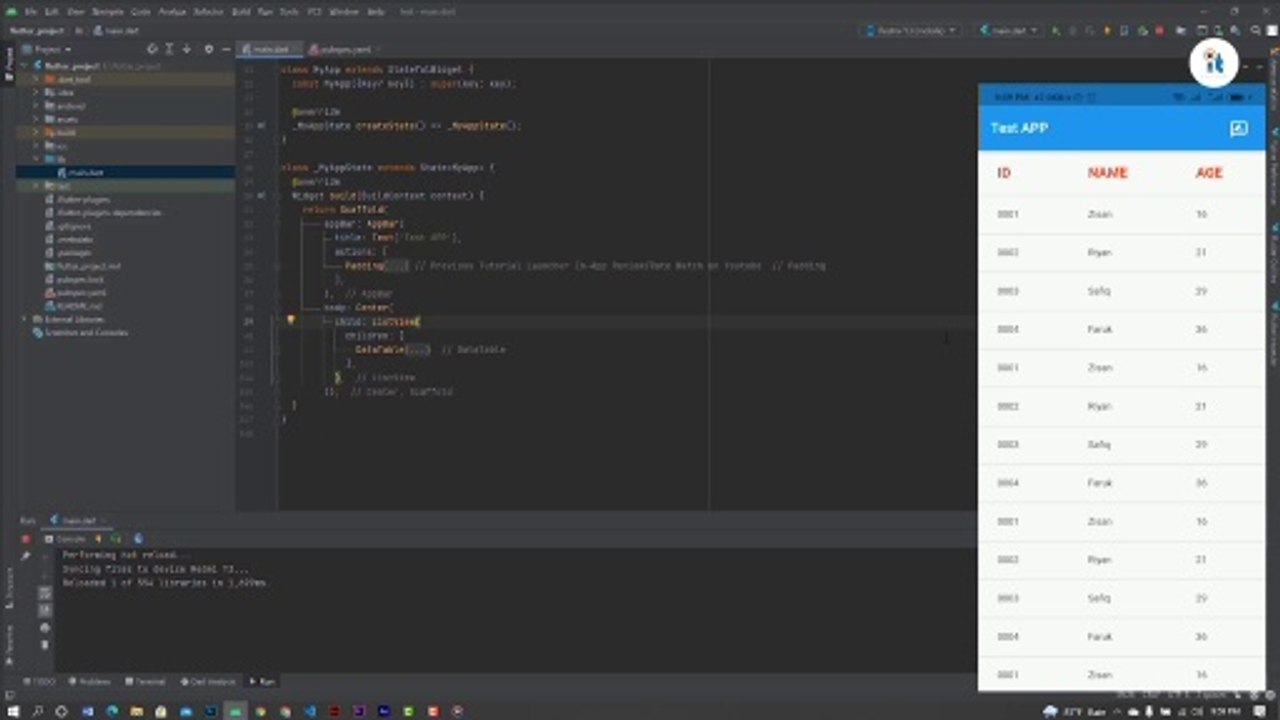 How to create Flutter Table in your flutter project. Scrollable Table Flutter | DataTable Flutter Example