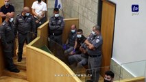 لقطات من محاكمة الأسرى الفلسطينيين الفارين من سجن جلبوع المعاد اعتقالهم