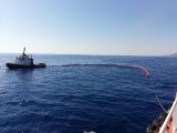 Akdeniz'de oluşan petrol kirliliğine karşı başlatılan temizlik çalışmalarında sona gelindi