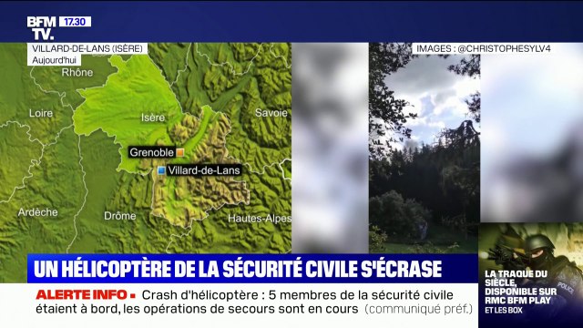 Crash d’hélicoptère en Isère: un témoin raconte avoir vu deux explosions très importantes avec beaucoup de fumée noire