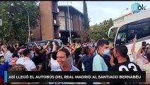 Así llegó el autobús del Real Madrid al Santiago Bernabéu