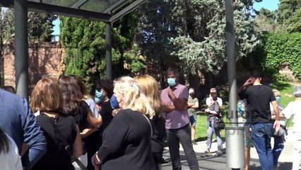 Entierro de la cantante María Mendiola, componente del dúo Baccara