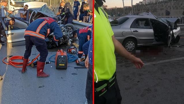 Bariyerlere çarpıp karşı şeride geçen otomobil servis midibüsü ile çarpıştı: 5 ölü