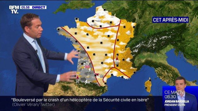 Un temps ensoleillé à l'Est et plus perturbé sur l'Ouest prévu ce lundi