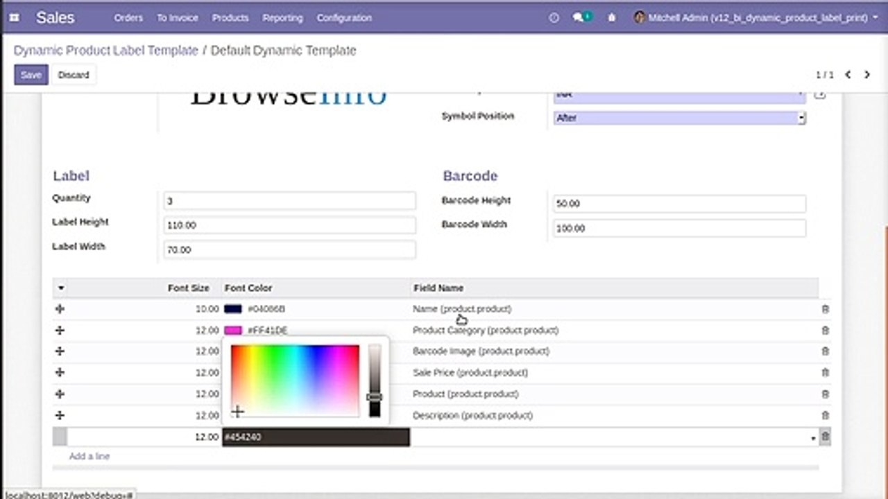 How to Print Bar code Label  dynamically from the Product Variants  in Odoo | Odoo Apps feature