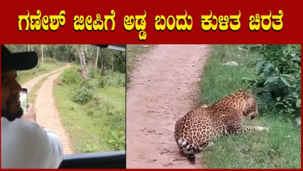 ಅಡ್ಡ ಬಂದ ಚಿರತೆ ನೋಡಿ ಶಾಕ್ ಆದ ಗಣೇಶ್